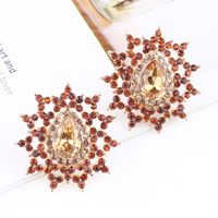 Lady Ethnic Style Water Droplets Alloy Inlay Rhinestones Women's Ear Studs main image 5