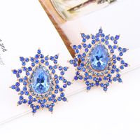 Lady Ethnic Style Water Droplets Alloy Inlay Rhinestones Women's Ear Studs main image 6