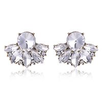 Luxurious Water Droplets Alloy Inlay Crystal Women's Ear Studs main image 5