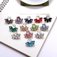 Luxurious Water Droplets Alloy Inlay Crystal Women's Ear Studs main image 6