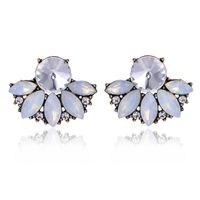 Luxurious Water Droplets Alloy Inlay Crystal Women's Ear Studs sku image 7
