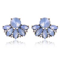 Luxurious Water Droplets Alloy Inlay Crystal Women's Ear Studs sku image 11