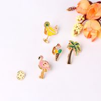 Cartoon Style Ice Cream Flamingo Alloy Enamel Unisex Brooches main image 4