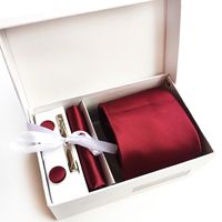 ربطة عنق رجالية هدية مربعة 6-قطعة ربطة عنق مجموعة جيب مربعة العنق كليب بالجملة main image 4