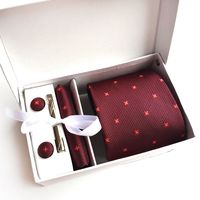 Men's Tie Gift Box 6-piece Tie Set Pocket Square Neckline Clip Wholesale main image 5