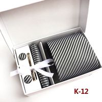 Men's Tie Gift Box 6-piece Tie Set Pocket Square Neckline Clip Wholesale sku image 12