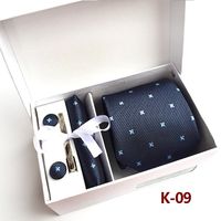 Men's Tie Gift Box 6-piece Tie Set Pocket Square Neckline Clip Wholesale sku image 9