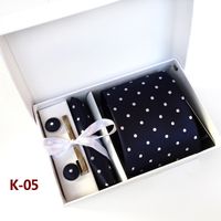ربطة عنق رجالية هدية مربعة 6-قطعة ربطة عنق مجموعة جيب مربعة العنق كليب بالجملة sku image 5