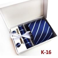 Men's Tie Gift Box 6-piece Tie Set Pocket Square Neckline Clip Wholesale sku image 16