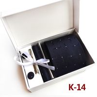 Men's Tie Gift Box 6-piece Tie Set Pocket Square Neckline Clip Wholesale sku image 14