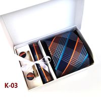 ربطة عنق رجالية هدية مربعة 6-قطعة ربطة عنق مجموعة جيب مربعة العنق كليب بالجملة sku image 3