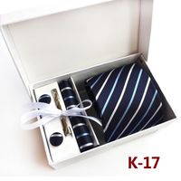 Men's Tie Gift Box 6-piece Tie Set Pocket Square Neckline Clip Wholesale sku image 17