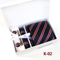 ربطة عنق رجالية هدية مربعة 6-قطعة ربطة عنق مجموعة جيب مربعة العنق كليب بالجملة sku image 2