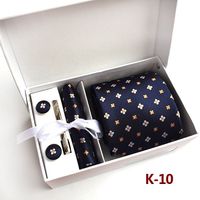 Men's Tie Gift Box 6-piece Tie Set Pocket Square Neckline Clip Wholesale sku image 10