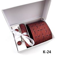 Men's Tie Gift Box 6-piece Tie Set Pocket Square Neckline Clip Wholesale sku image 22