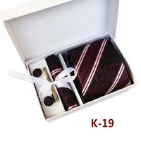 Men's Tie Gift Box 6-piece Tie Set Pocket Square Neckline Clip Wholesale sku image 19
