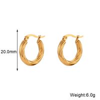 1 Pair Vintage Style Simple Style Round Stainless Steel Plating 18k Gold Plated Hoop Earrings main image 5