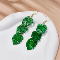 Vacation Tropical Leaf Arylic Three-dimensional Women's Drop Earrings main image 1