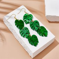 Vacation Tropical Leaf Arylic Three-dimensional Women's Drop Earrings main image 4