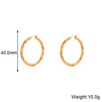 1 Pair Vintage Style Simple Style Round Stainless Steel Plating 18k Gold Plated Hoop Earrings sku image 3