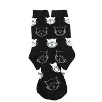 Women's Cartoon Style Cat Cotton Crew Socks A Pair main image 3