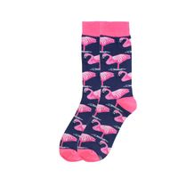 Unisex Casual Flamingo Cotton Jacquard Crew Socks A Pair sku image 5