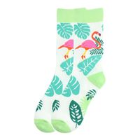 Unisex Casual Flamingo Cotton Jacquard Crew Socks A Pair sku image 4