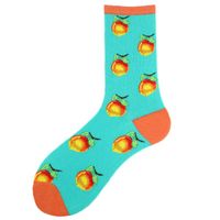 Unisex Casual Fruit Flower Bird Cotton Jacquard Crew Socks A Pair main image 4