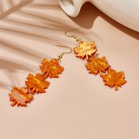 Elegant Maple Leaf Arylic Women's Drop Earrings main image 4