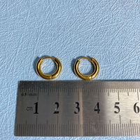 1 Pair Elegant Simple Style Round Freshwater Pearl Titanium Steel Plating 18k Gold Plated Earrings sku image 3