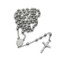 Ethnic Style Cross Stainless Steel Beaded Pendant Necklace main image 6