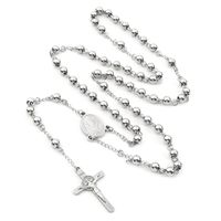 Ethnic Style Cross Stainless Steel Beaded Pendant Necklace main image 2