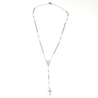 Ethnische Stil Kreuz Edelstahl Perlen Anhänger Halskette sku image 1