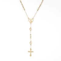 Ethnic Style Cross Stainless Steel Beaded Plating Pendant Necklace main image 5
