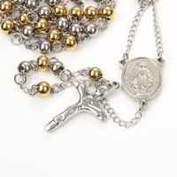 Ethnischer Stil Kreuzen Rostfreier Stahl Perlen Halskette Mit Anhänger sku image 2