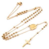 Ethnic Style Cross Stainless Steel Beaded Pendant Necklace main image 1