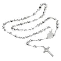 Ethnic Style Cross Stainless Steel Beaded Pendant Necklace main image 3