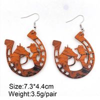 Cowboy Style U Shape Cartoon Character Wood Women's Ear Hook main image 2