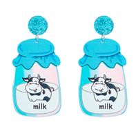 Style De Bande Dessinée Mignon Vaches Arylic Impression Femmes Boucles D'oreilles main image 2