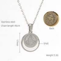 304 Stainless Steel 18K Gold Plated Modern Style Plating Faith Cross Shell Pendant Necklace sku image 1