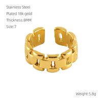 Edelstahl 304 18 Karat Vergoldet IG-Stil Überzug Geometrisch Titan Stahl Offener Ring sku image 5