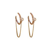 Simple Style Circle Alloy Inlay Rhinestones Women's Hoop Earrings main image 2