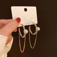 Simple Style Circle Alloy Inlay Rhinestones Women's Hoop Earrings sku image 1