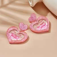 Cute Modern Style Letter Heart Shape Arylic Women's Drop Earrings main image 4