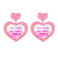 Cute Modern Style Letter Heart Shape Arylic Women's Drop Earrings sku image 1