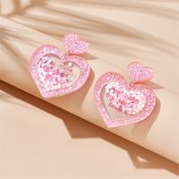 Cute Modern Style Letter Heart Shape Arylic Women's Drop Earrings main image 6