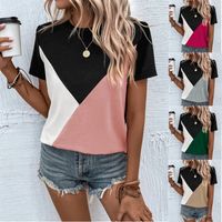 Women's T-shirt Short Sleeve T-shirts Patchwork Contrast Binding Streetwear Color Block main image 1