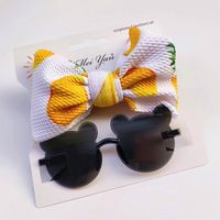 Cute Bear Bow Knot Pc Special-shaped Mirror Frameless Kids Sunglasses sku image 2