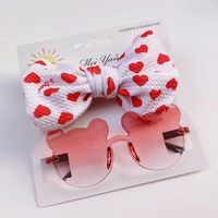 Cute Bear Bow Knot Pc Special-shaped Mirror Frameless Kids Sunglasses sku image 1