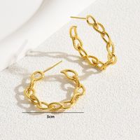 1 Pair Retro Simple Style Classic Style Circle Copper 18k Gold Plated Hoop Earrings main image 5